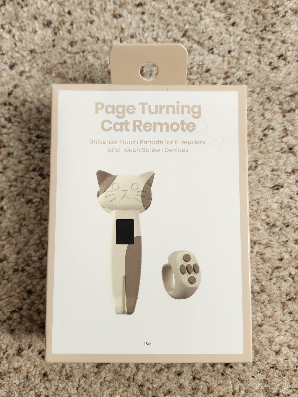 Page Turning Cat Remote - Beige Cat-Shaped Touch Remote